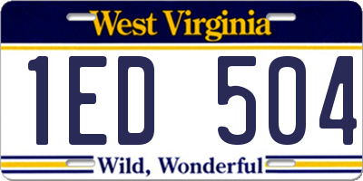 WV license plate 1ED504