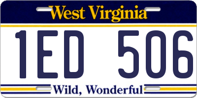 WV license plate 1ED506