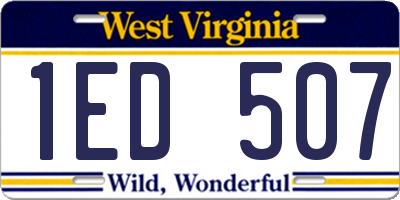 WV license plate 1ED507