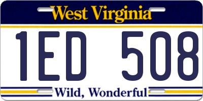 WV license plate 1ED508
