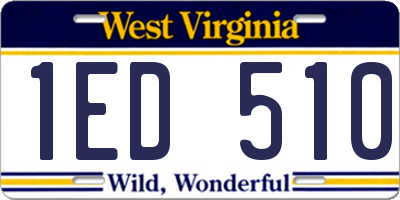 WV license plate 1ED510