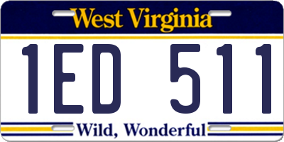 WV license plate 1ED511