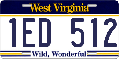 WV license plate 1ED512