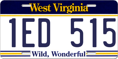 WV license plate 1ED515