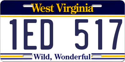 WV license plate 1ED517