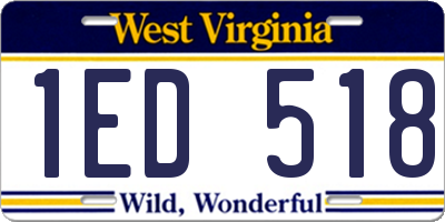 WV license plate 1ED518