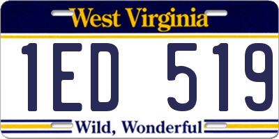 WV license plate 1ED519