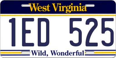 WV license plate 1ED525