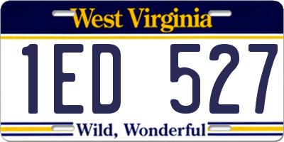 WV license plate 1ED527
