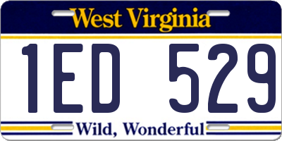 WV license plate 1ED529