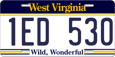 WV license plate 1ED530
