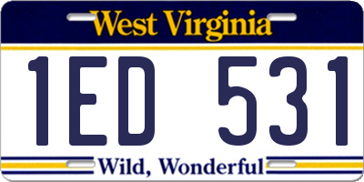 WV license plate 1ED531