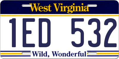 WV license plate 1ED532