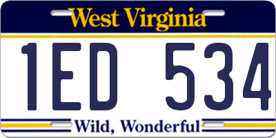 WV license plate 1ED534
