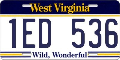 WV license plate 1ED536