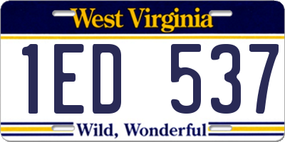 WV license plate 1ED537