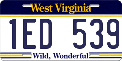 WV license plate 1ED539