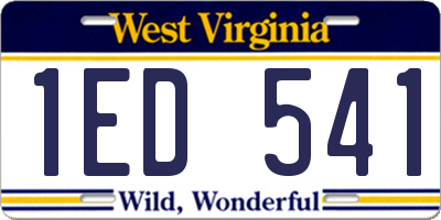 WV license plate 1ED541