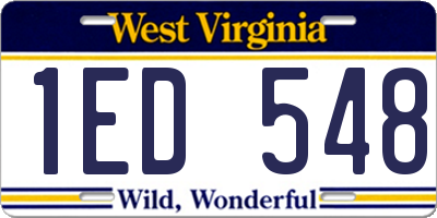 WV license plate 1ED548