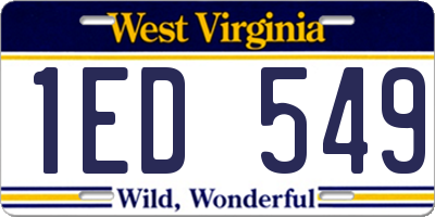 WV license plate 1ED549