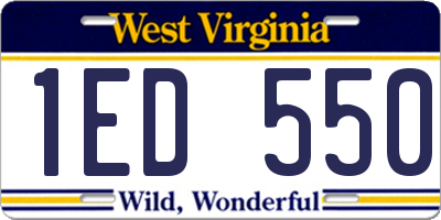 WV license plate 1ED550