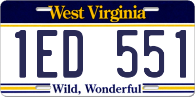 WV license plate 1ED551