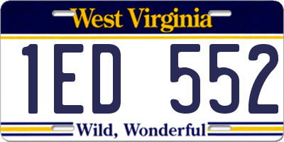 WV license plate 1ED552