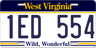 WV license plate 1ED554