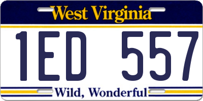 WV license plate 1ED557