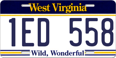 WV license plate 1ED558