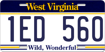 WV license plate 1ED560