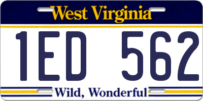 WV license plate 1ED562