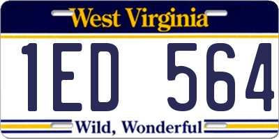 WV license plate 1ED564