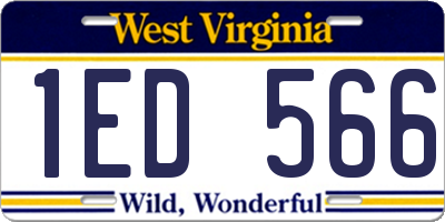 WV license plate 1ED566