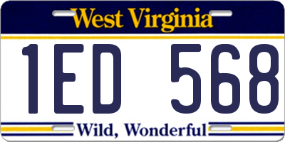 WV license plate 1ED568