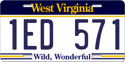 WV license plate 1ED571