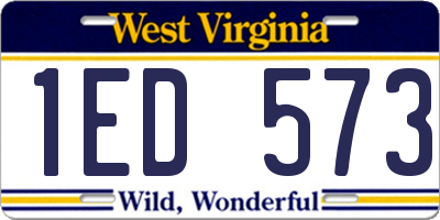 WV license plate 1ED573