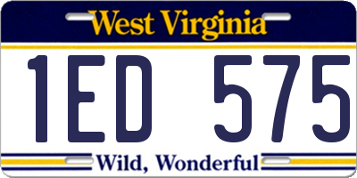 WV license plate 1ED575