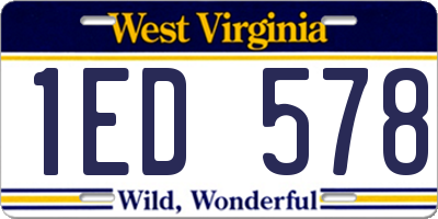 WV license plate 1ED578