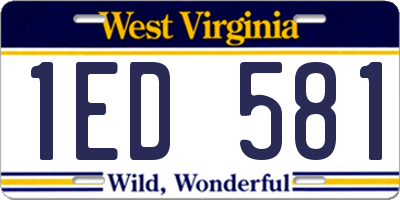 WV license plate 1ED581