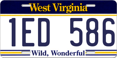 WV license plate 1ED586