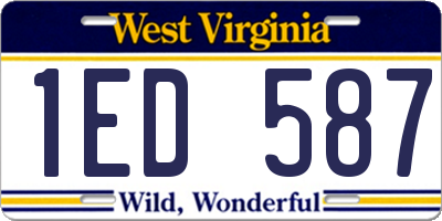 WV license plate 1ED587