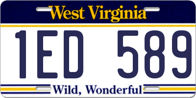 WV license plate 1ED589