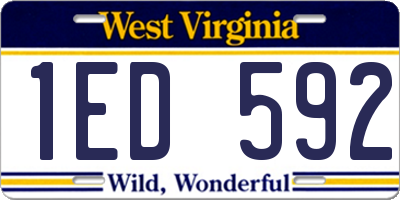WV license plate 1ED592
