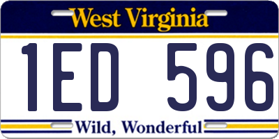 WV license plate 1ED596