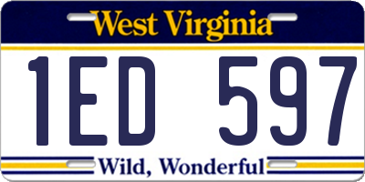 WV license plate 1ED597