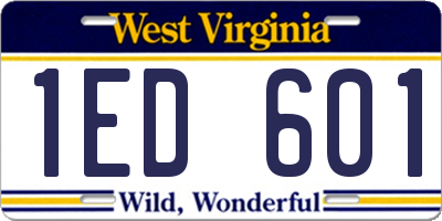 WV license plate 1ED601