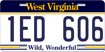 WV license plate 1ED606