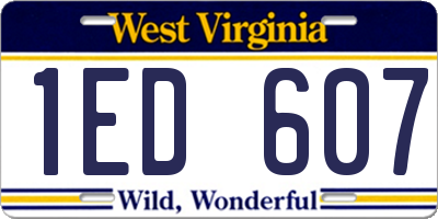 WV license plate 1ED607