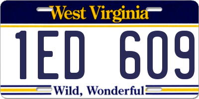 WV license plate 1ED609